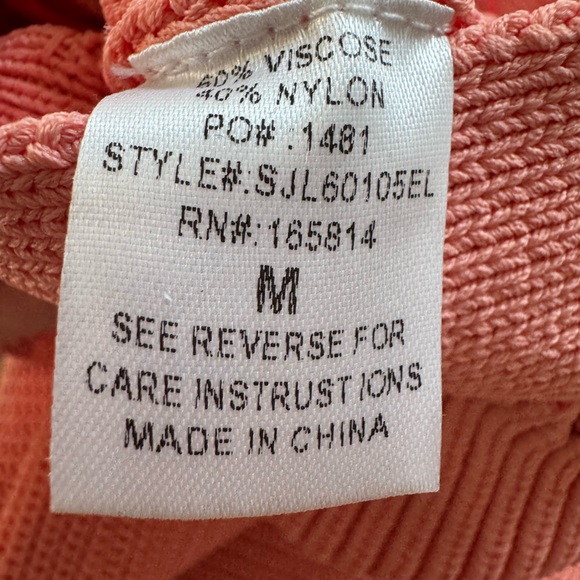 JLUXLABEL Peach Bodycon Knit Maxi Skirt with Cutouts and Belt Women’s size M - Picture 9 of 12